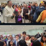 Uttrakhand News :मुख्यमंत्री पुष्कर सिंह धामी का उत्तराखण्ड के पारंपरिक वाद्य यंत्रों के साथ लंदन में हुआ गर्मजोशी से स्वागत